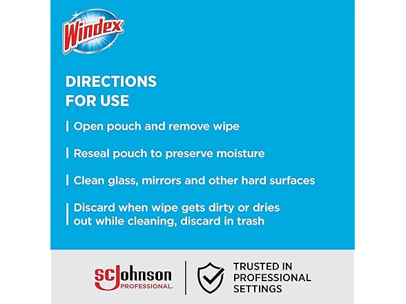 SC Johnson Professional Windex Automobile Wipes 25 CT 12PK