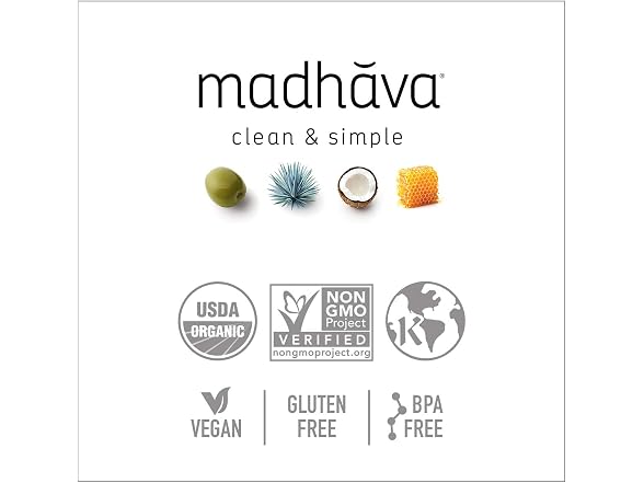 6PK MADHAVA Organic Light Agave, 100% Pure Organic