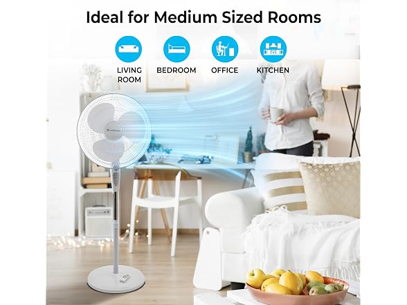 Comfort Zone 18-Inch Oscillating Pedestal Fan