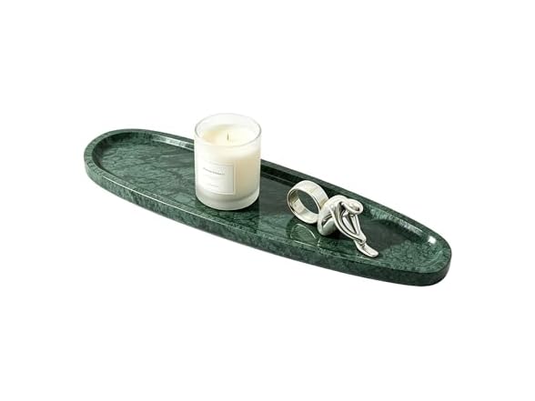 Natural Marble Vanity Tray, 16.6"x4.6"