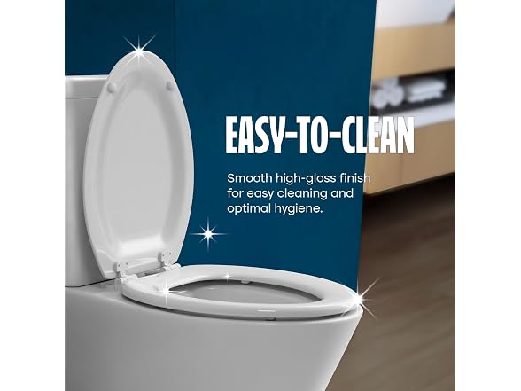 HIGHCRAFT Elongated Molded Wood Toilet Seat