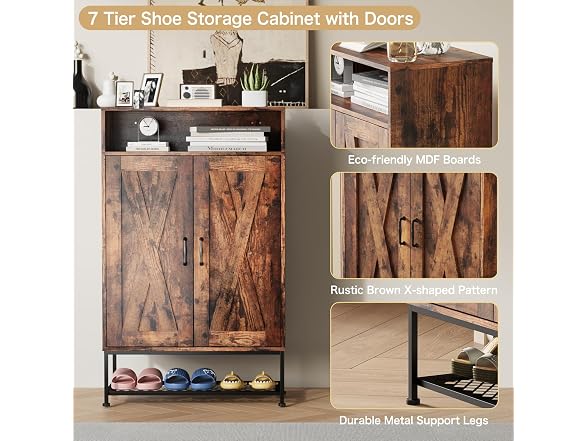 PROXRACER 7-Tier Shoe Cabinet, 24 Pair