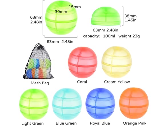 RURING Reusable Silicone Water Balloons 24PK
