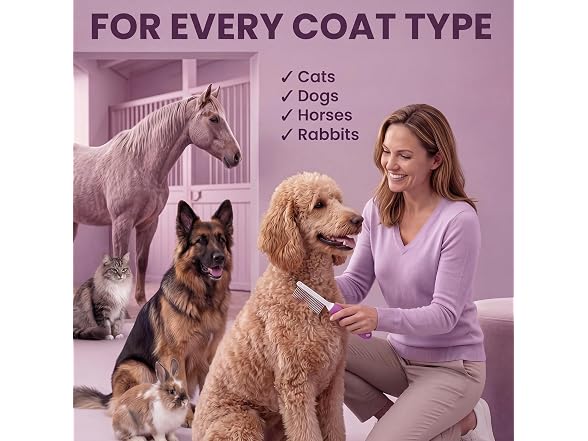 Poodle Pet Detangling Pet Comb with Long & S