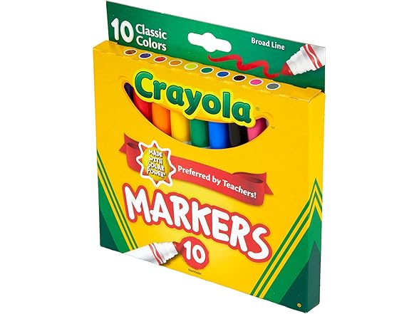 Crayola Broad Line Markers, Classic Colors 10 Count