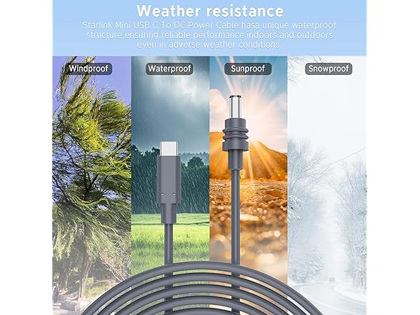 Gtaywell Starlink Mini USB-C to DC Power Cable
