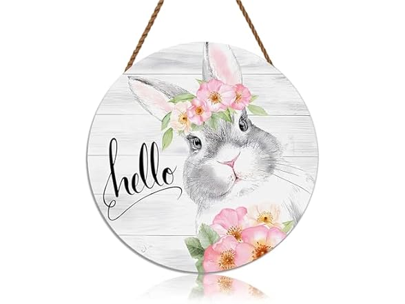 ENCHAN Easter Door Sign Decor Spring