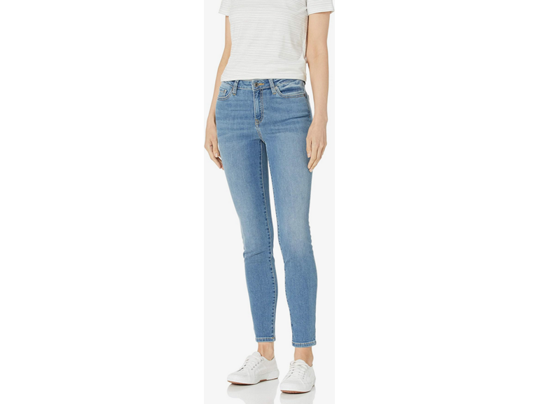 Amazon Essentials Women's Mid-Rise Stretchy Skinny Jean, Light Blue, 12 Long