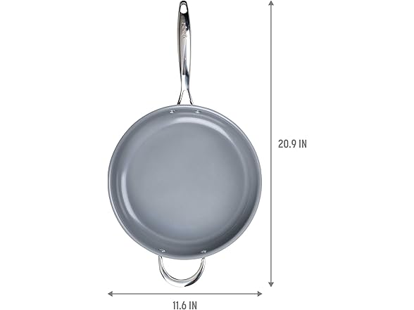 Goodful Ceramic 4Qt Deep Saute Pan w/Lid