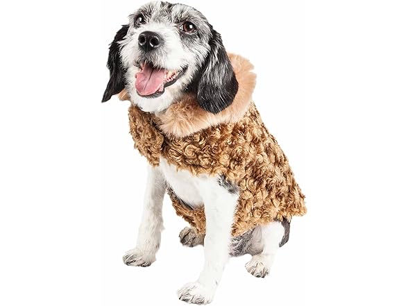 Pet Life ® 'Furpaw' Shaggy Fur Dog Coat