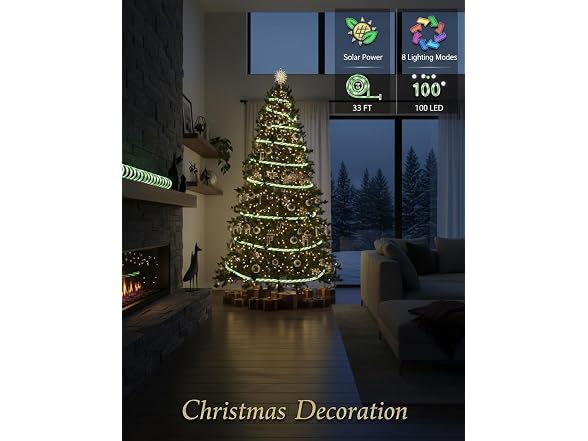 LightSeek Solar Candy Cane Rope Lights
