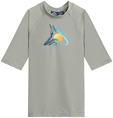 Kanu Surf Boys' Haywire UPF 50+ Sun Protective Rashguard Swim Shirt, Infinite Grey, 12