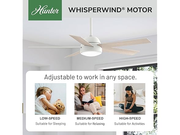 Hunter Fan 52 Inch White Indoor/Outdoor Ceiling fan - Gallery 5
