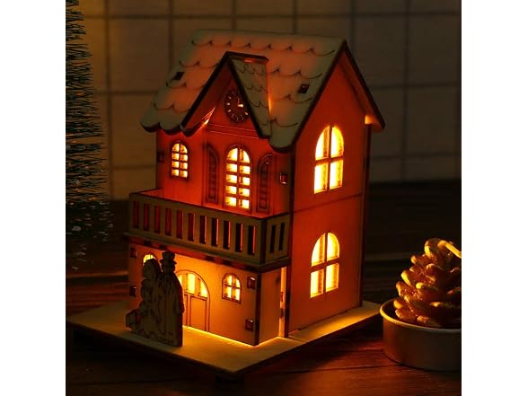 NUOBESTY 2pcs LED Light up Wooden Christ