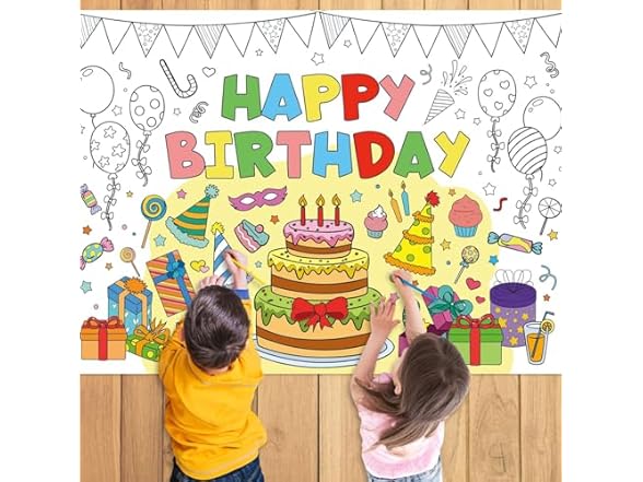 Mchotiy Birthday Giant Coloring Poster