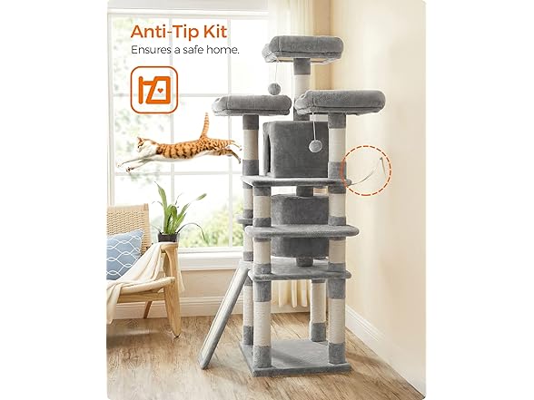 Feandrea 67 Inches Multi-Level Cat Tree