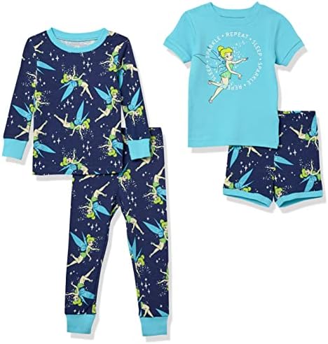 Spotted Zebra Girl's Disney Star Wars Marvel Frozen Princess Snug-Fit Cotton Pajamas 4-Piece