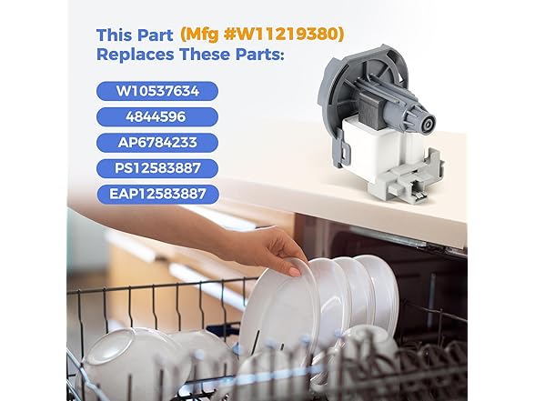 GREALTH W11219380 Dishwasher Drain Pump