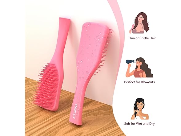 SHINLEA No Tangle Hair Brush for Wet or Dry Pink