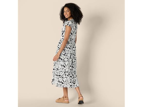 Amazon Essentials Women Dress Black Ivory Folk Flo