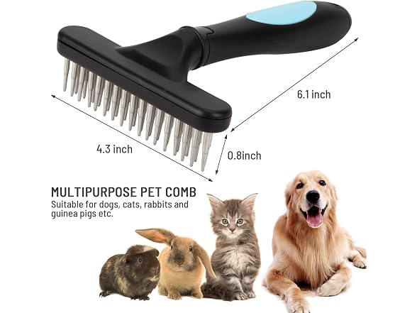 Dog de-Shedding Brush - for Dogs, Cats, Rabbi