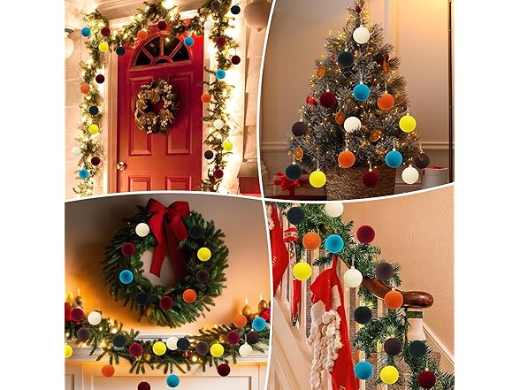 Rokkibom 12pcs red velvet Christmas balls