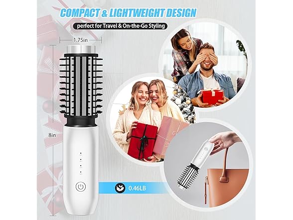 Dongxw Cordless Hot Brush White