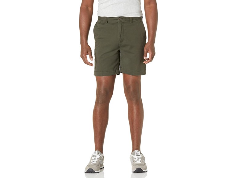 Amazon Essentials Men's Slim-Fit 7" Chino Short, Dark Olive, 29
