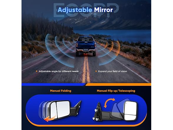 ECCPP Tow Mirrors Towing Mirrors fit for Rig