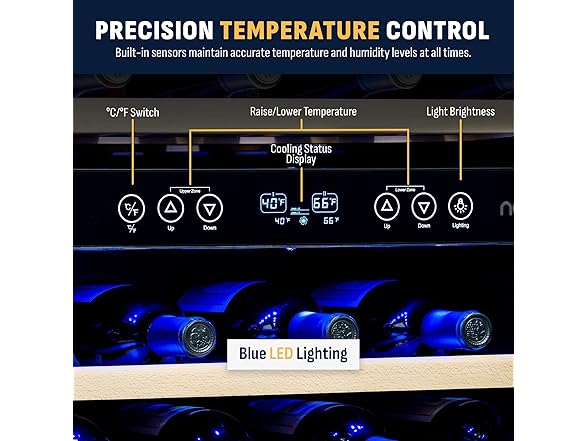 Newair Dual Zone Wine Fridge - 46 Bottles