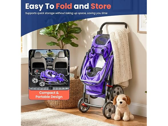 BestPet Pet Stroller Cat Dog Cage Stroll