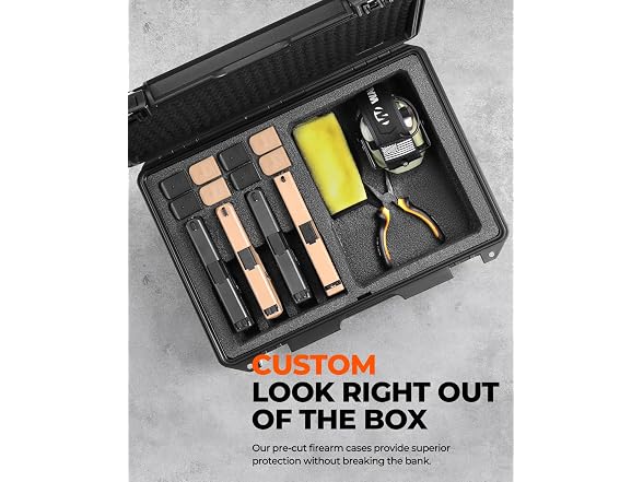 Waterproof Pistol Case 7 Guns 4+3 Layout
