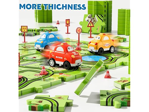 64-Piece Floor Puzzle Race Track 2-Pack