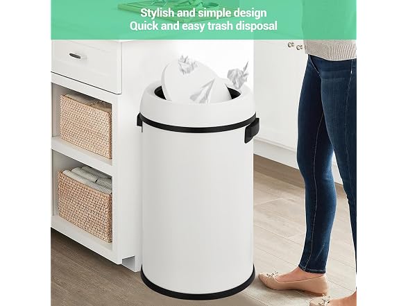 PrecisionAuto 17 Gallon/65L Stainless Steel Swing Top Trash Can