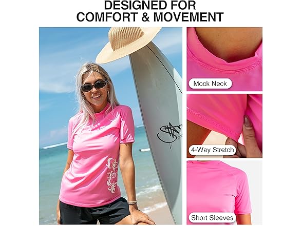 Kanu Surf Women's Breeze Pink Rashguard (L)