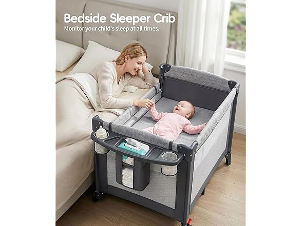 YoYiCuna 4 in 1 Baby Bassinet Bedside Crib