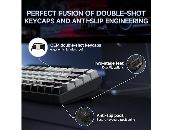 DIERYA DK68 Wireless Keyboard, Black