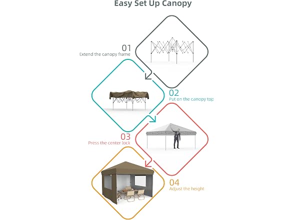 10x10 Pop Up Canopy Tent Khaki