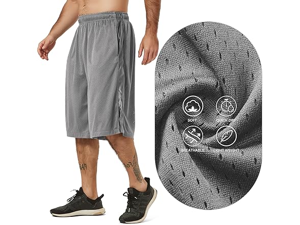 12" Men's Athletic Shorts w/ Pockets