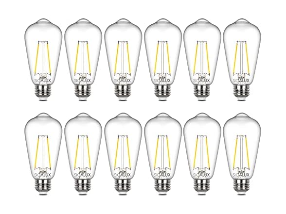 Sigalux Sigalux Edison Bulbs, E26 LED Bulb ST58 Filament Cle