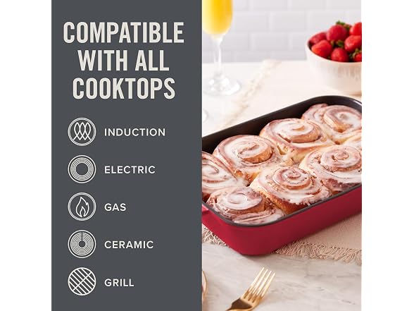 Zakarian x Dash Nonstick Cast Iron Baker Cranberry