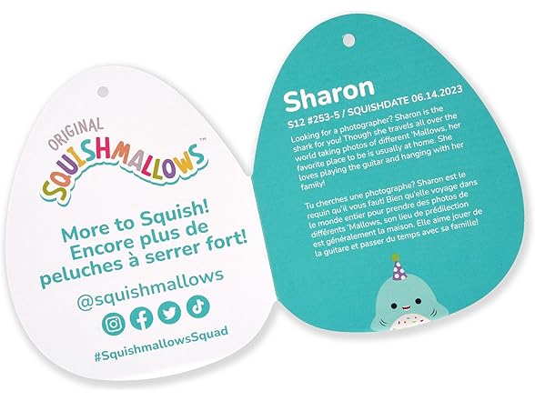 Squishmallows Original 12" Sharon The Teal Shark