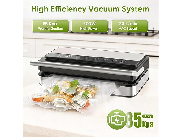 Locksworth 85Kpa Food Vacuum Sealer with Digital Timer