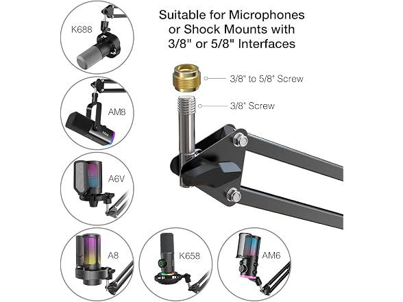 FIFINE CS1 Scissor Microphone Boom Arm Stand