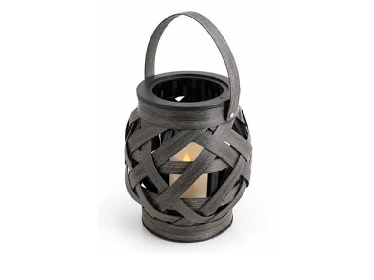 Decorative Basket Weave Lantern with LED Candle