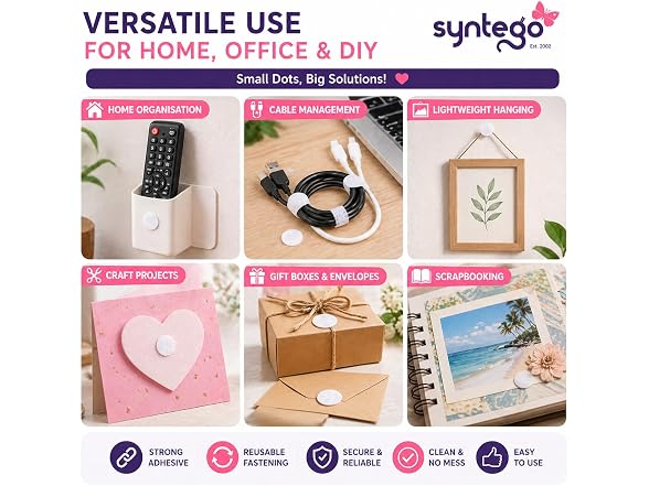 Syntego 210 x 13mm / 0.51" White Hook Fasteners
