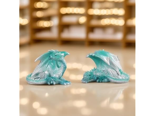 ICE Armor 3" W Teal and White Crystal Style Dragon Figurine