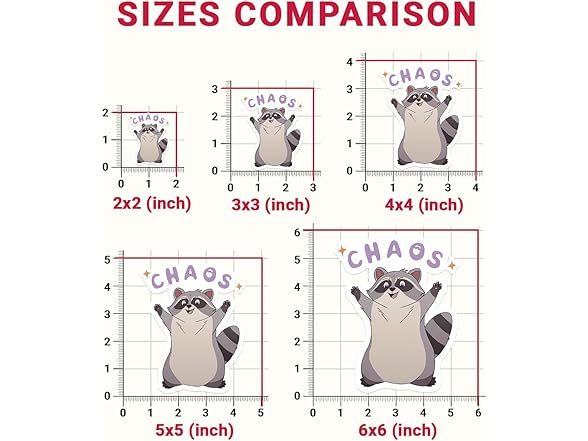 3pc Raccoon Chaos Sticker Meme