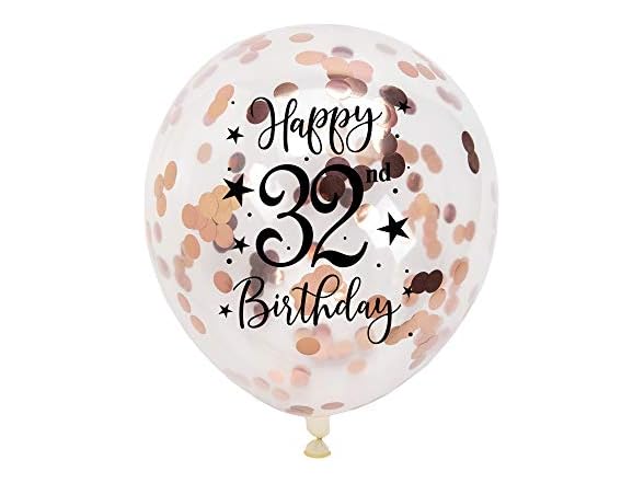 MAGJUCHE Happy 32nd Confetti Balloons