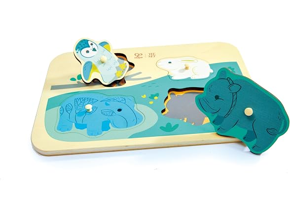 Hape x The Met Animal Friends Wooden Peg Puzzle
